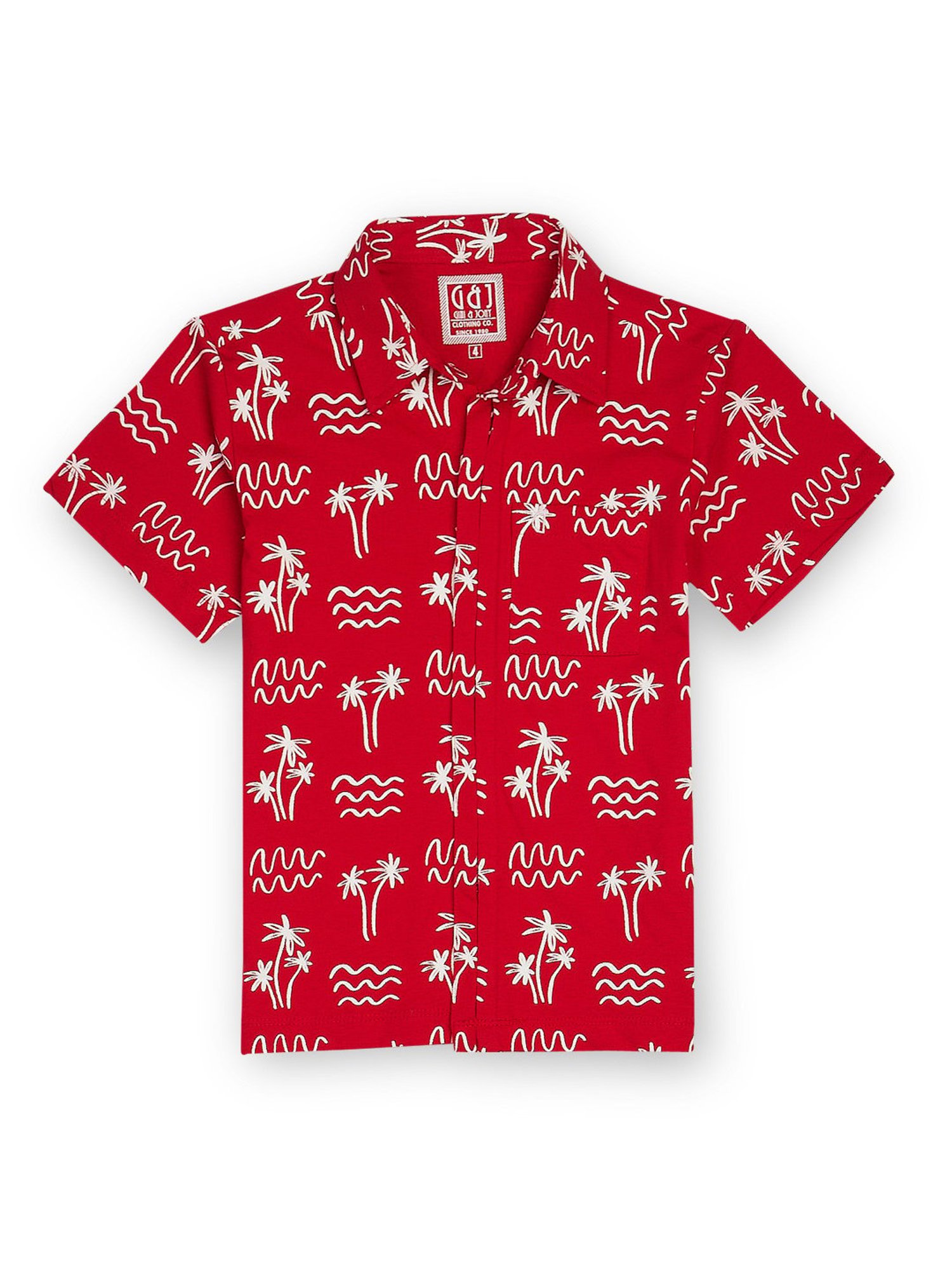 Gini & Jony Kids Red Printed Shirt