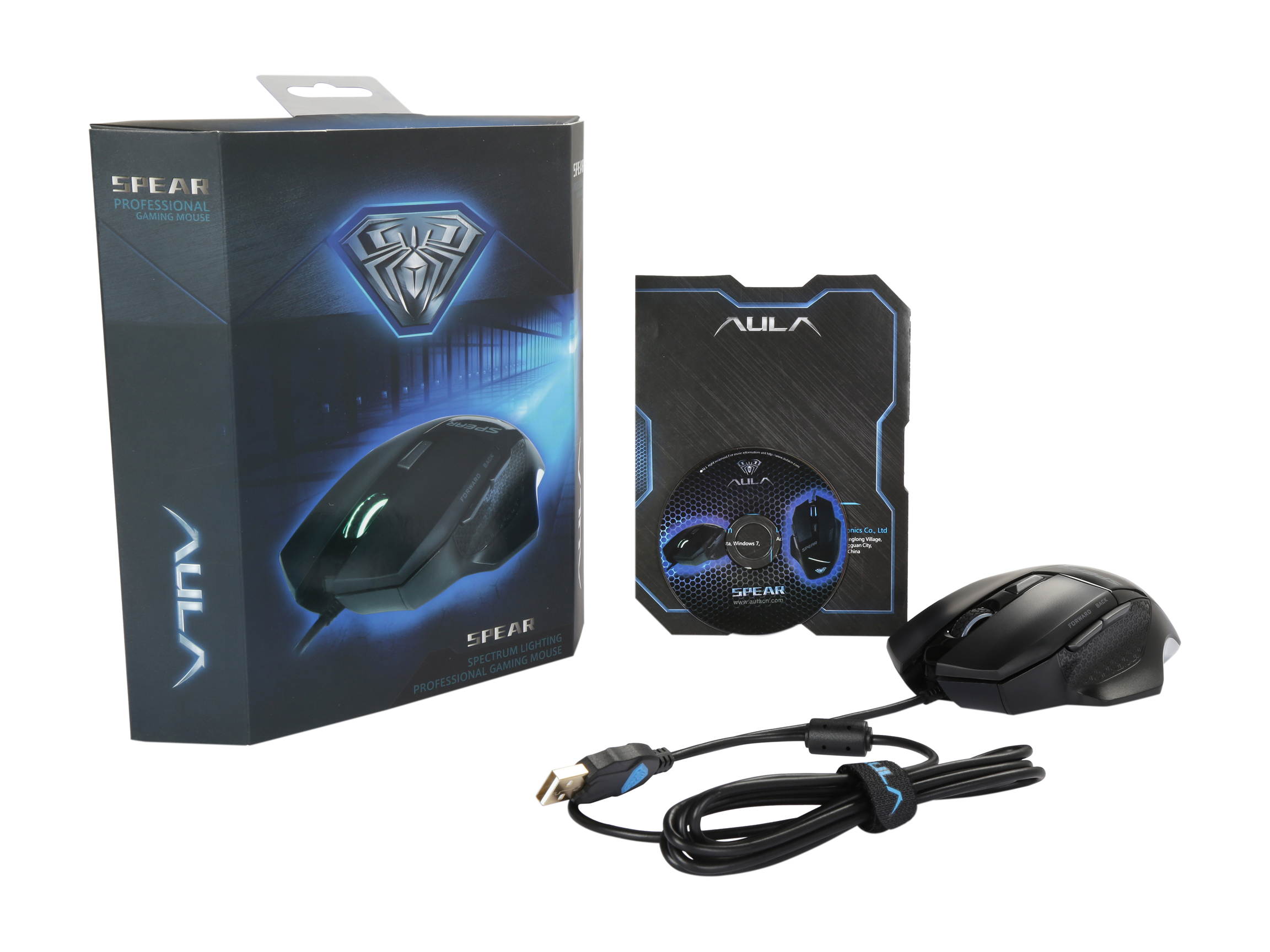 AULA USB Wired Optical Mouse with 6 Keys 3500 dpi