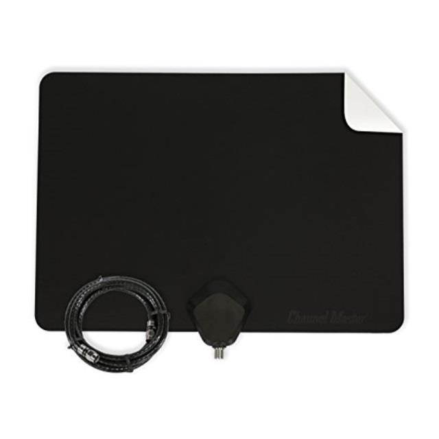 channel master flatenna duo ultrathin indoor tv antenna 35 mile range  dual sided black or white  cm4001hdbw
