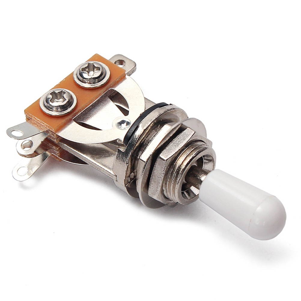 2pcs 3-way Toggle Switch Electric Guitar Pickup Selector Head White Top