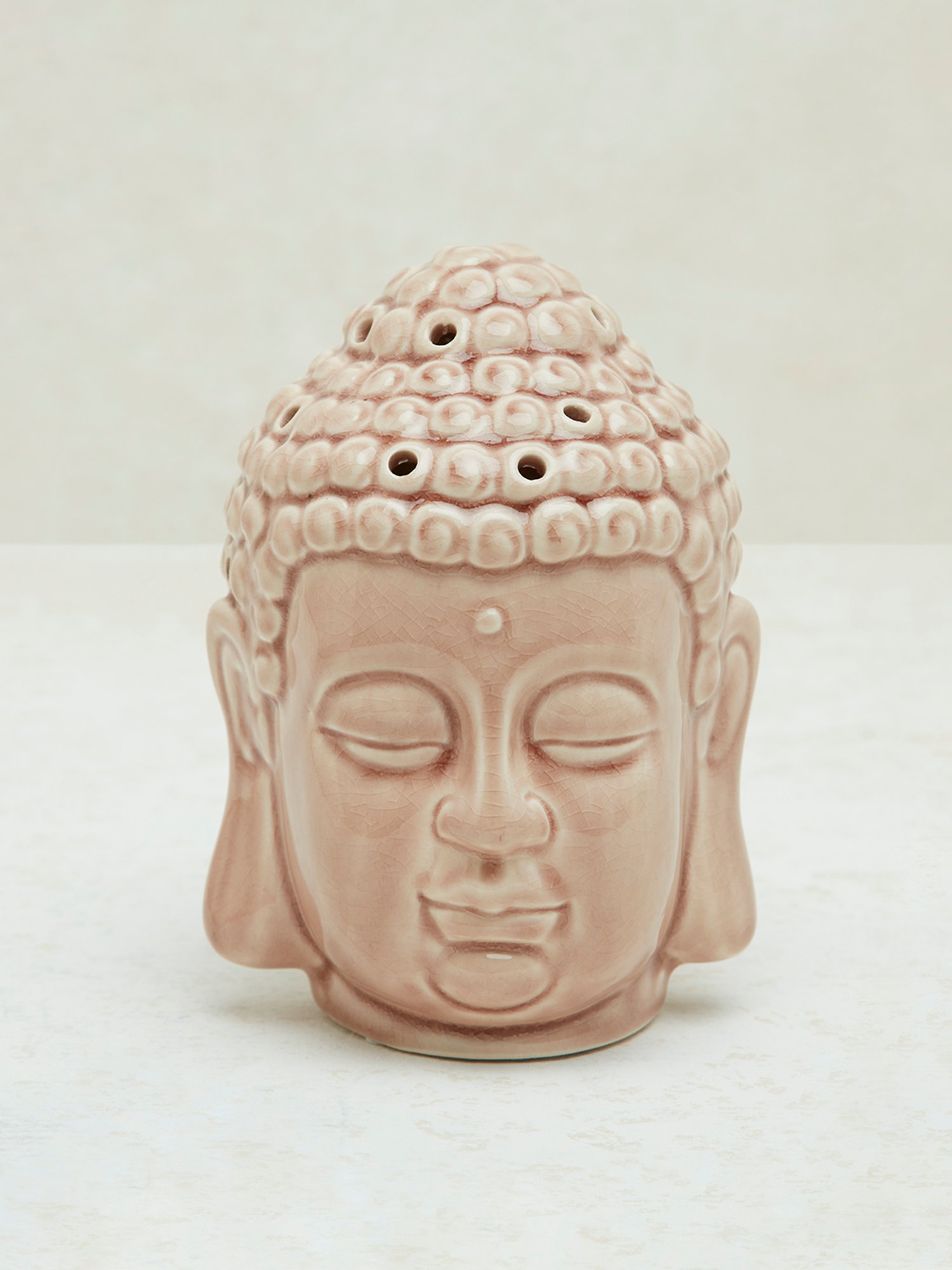Westside Home Light Pink Ceramic Buddha Incense Stick Holder