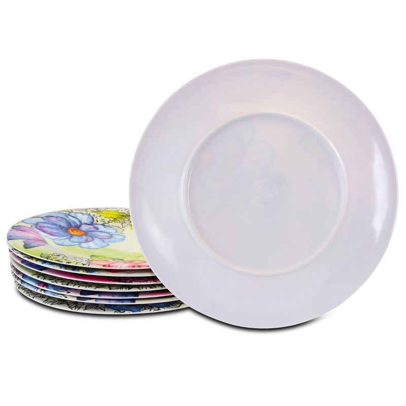 Studio California Camberly 8 Piece 11.5 Inch Embossed Melamine Dinner Plate Set