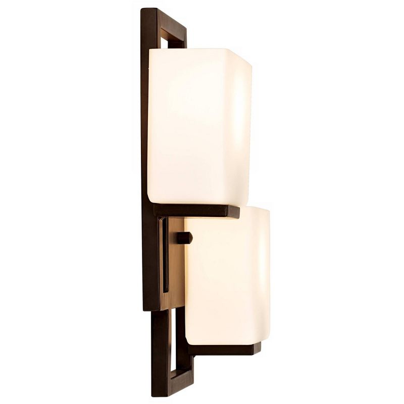 Barnes and Ivy Modern Swing Arm Wall Lamp Antique Brass Plug-In Light Fixture Taupe Fabric Bell Shade Bedroom Living Room Reading