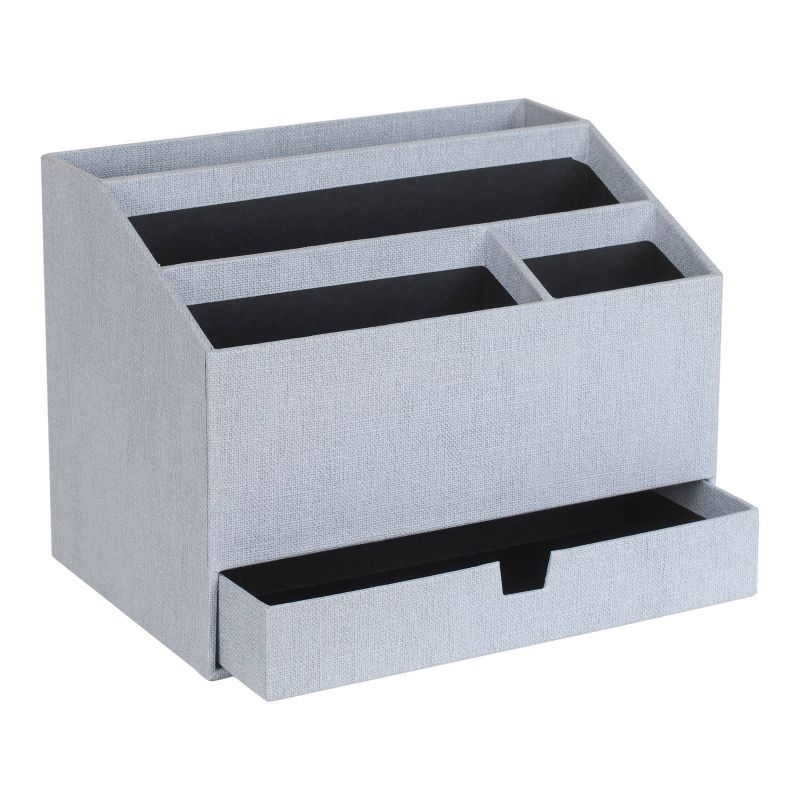 Greta Canvas Desktop Organizer with Supply Drawer Ash - Bigso Box of Sweden