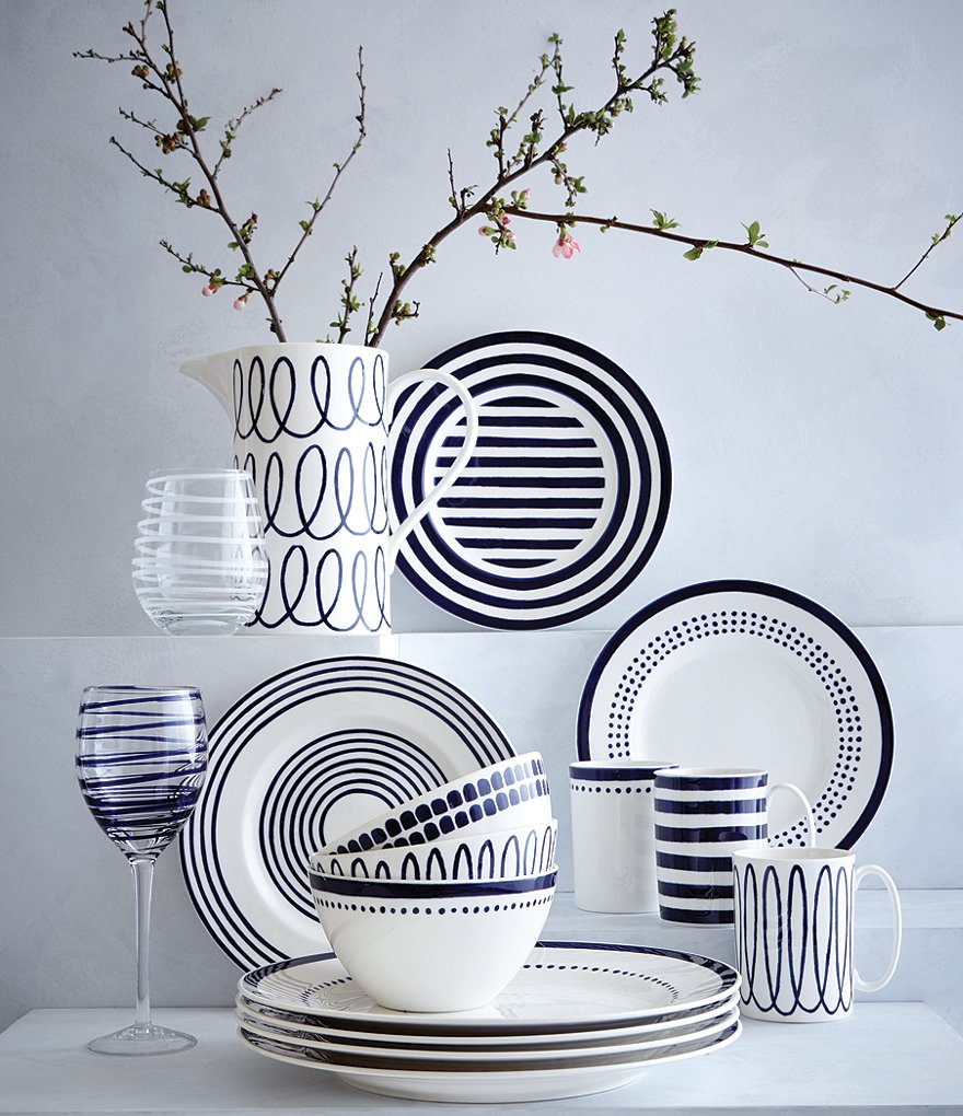 kate spade new york Charlotte Street Spiral Stemless Wine Glass Pair