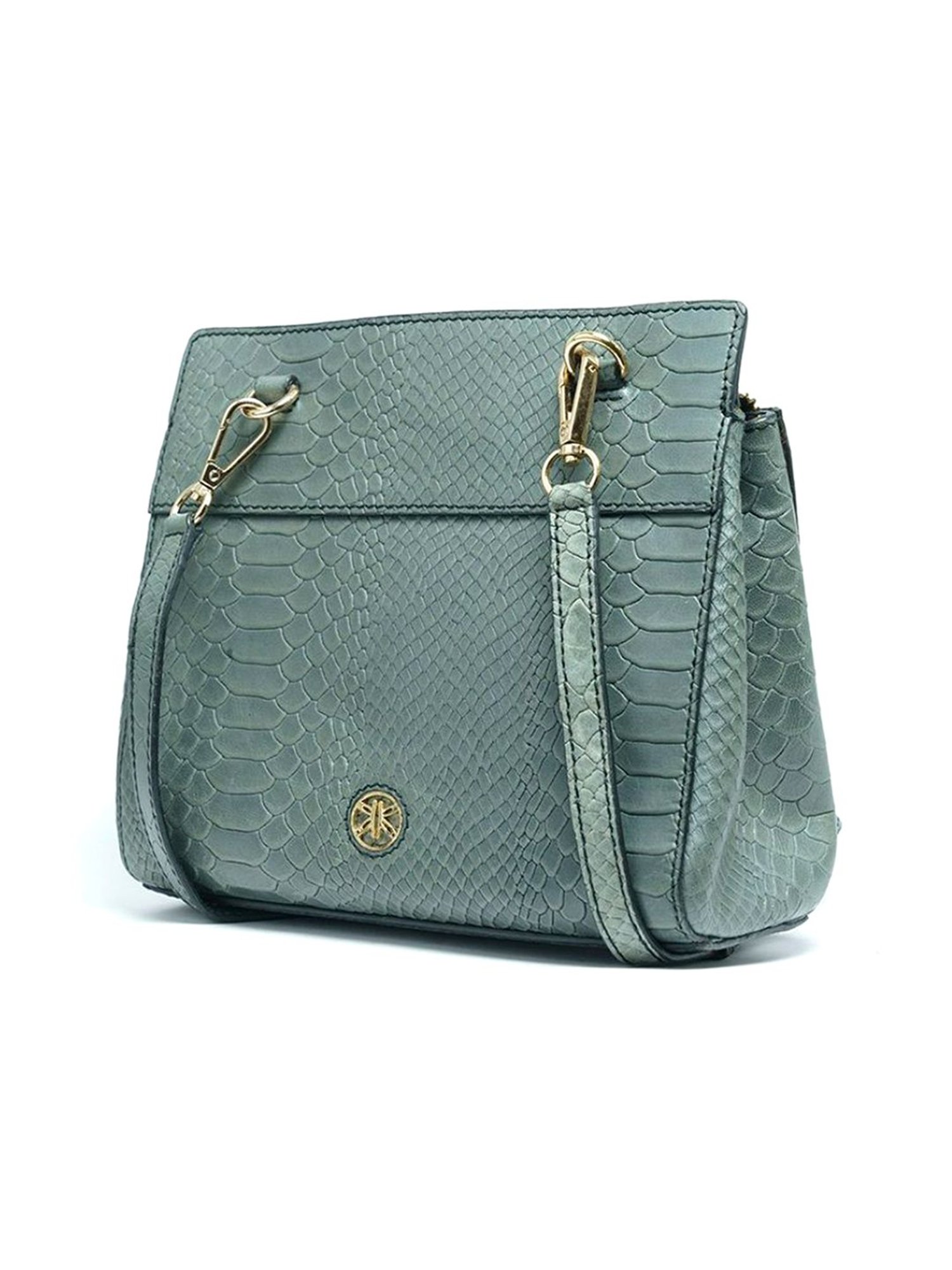 RI2K London Grey Leather Medium Animal Effect Cross Body Bag