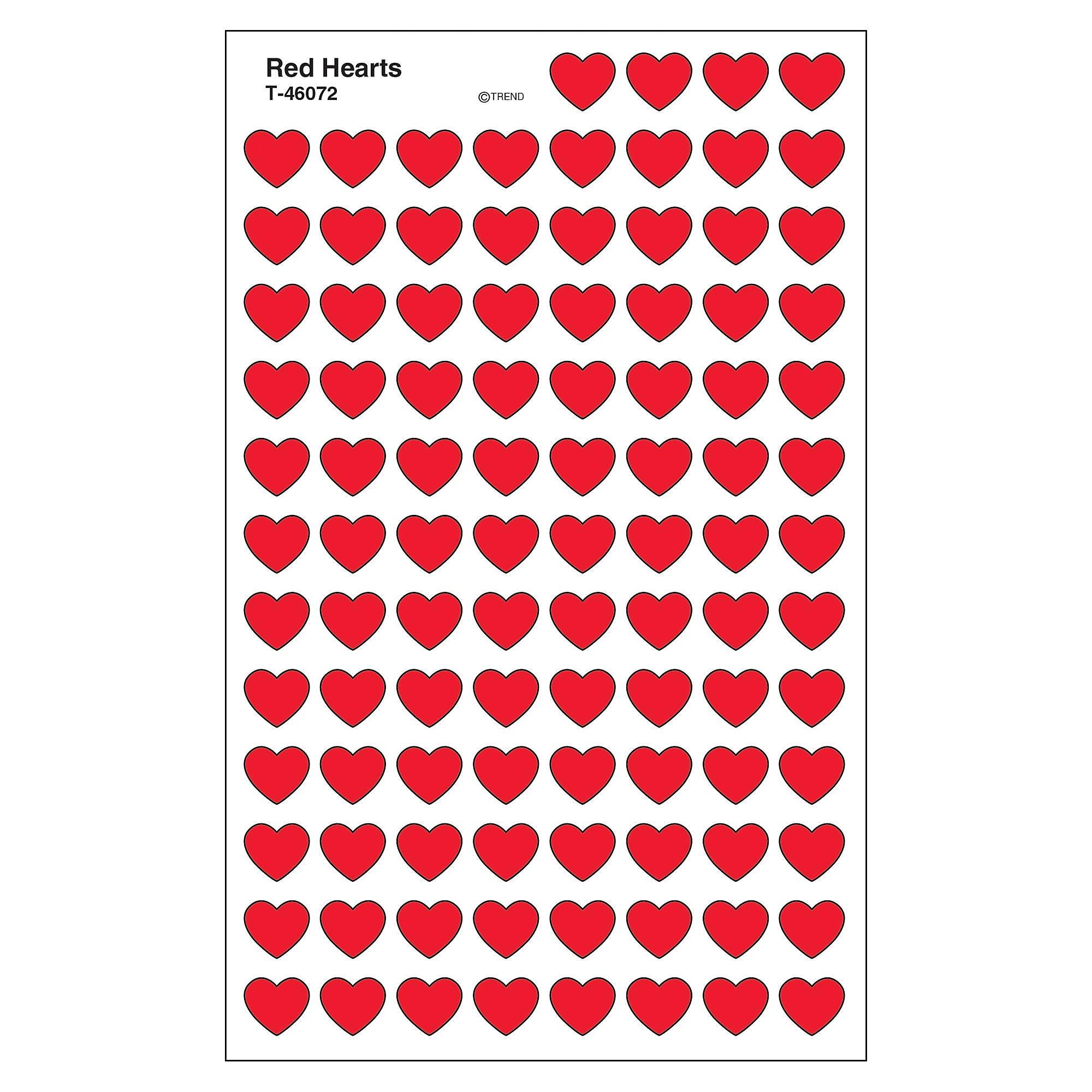 TREND ENTERPRISES INC. T-46072 SUPERSHAPES STICKERS RED HEARTS