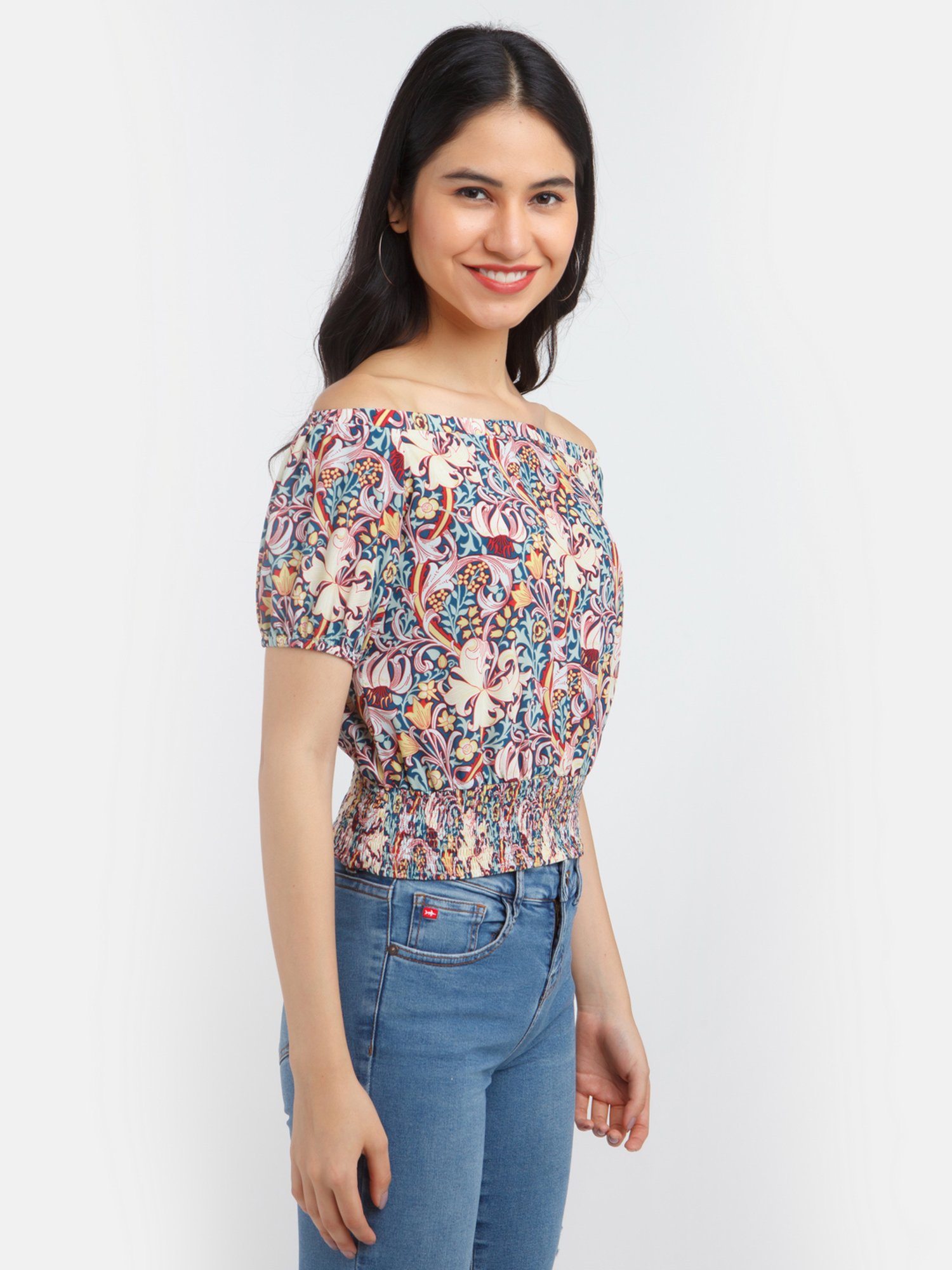 Zink London Multicolor Printed Crop Top