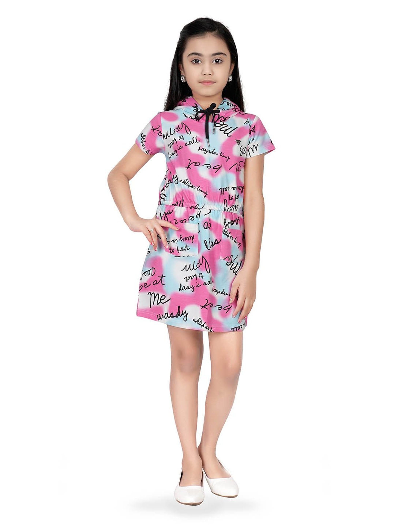 Tiny Girl Pink Printed Dress