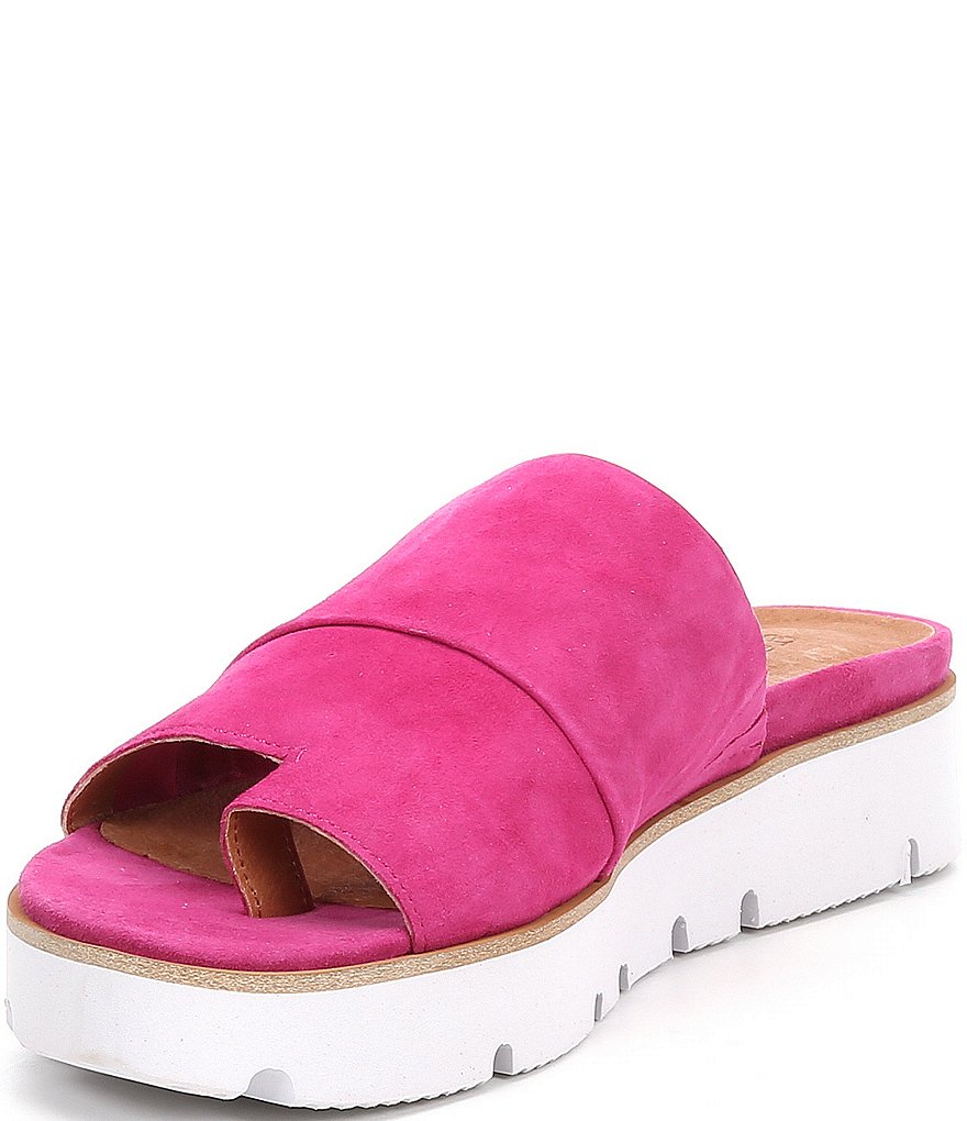 Gentle Souls Lavern Suede Toe Thong Platform Sandals