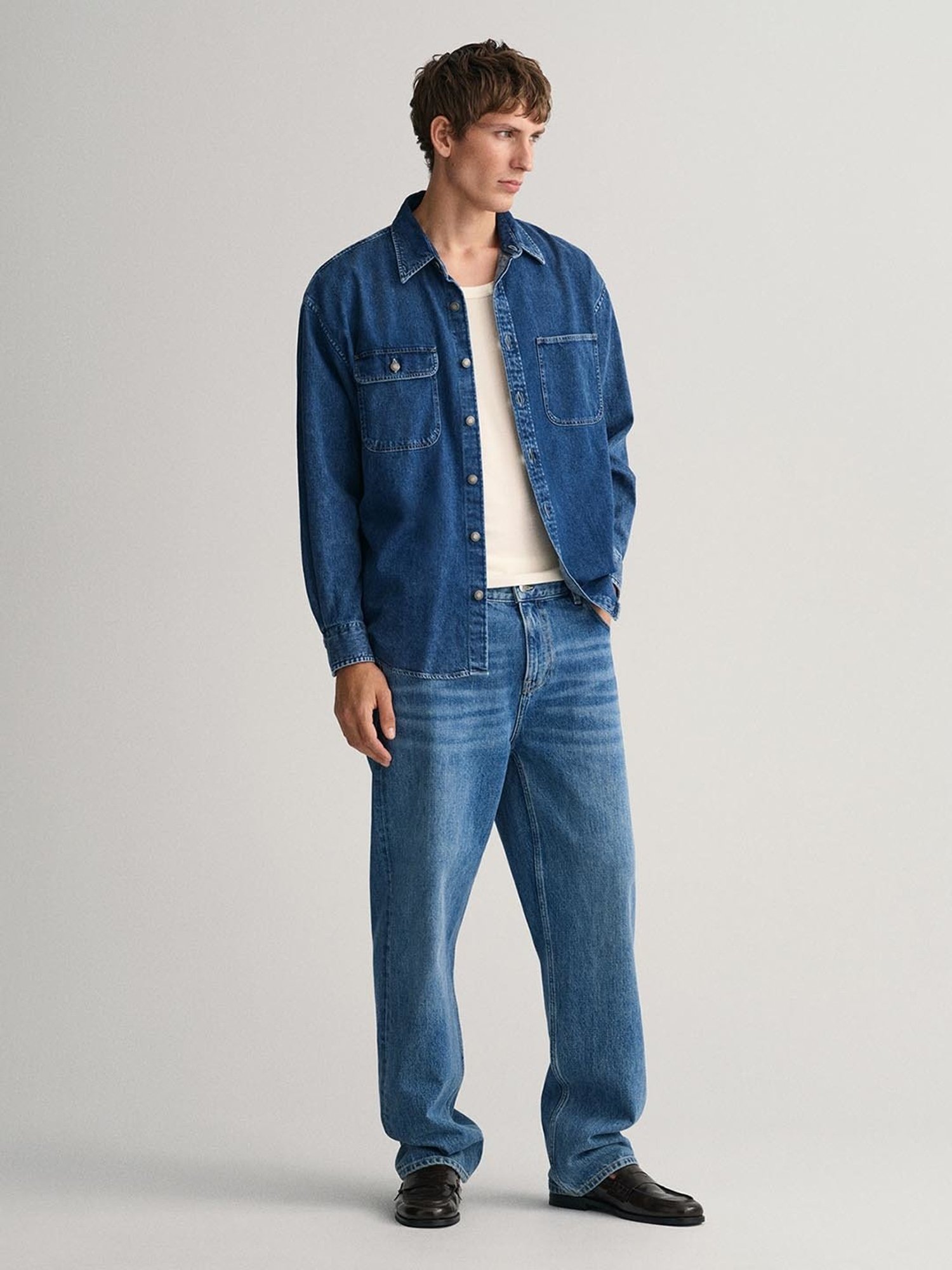 GANT Blue Cotton Comfort Fit Denim Shirt