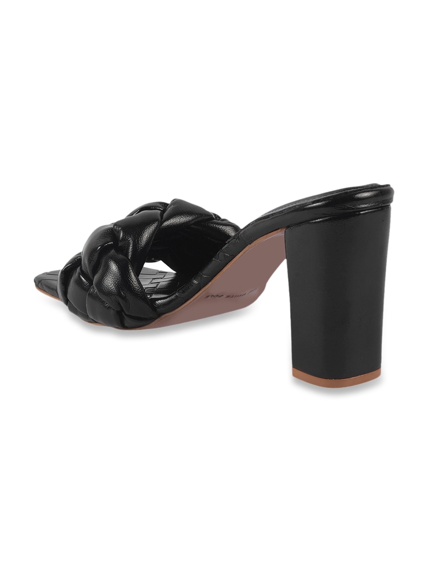 The White Pole Women's Black Casual Sandals