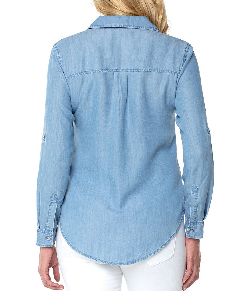 Liverpool Los Angeles Rolled Sleeve Button Down Shirt