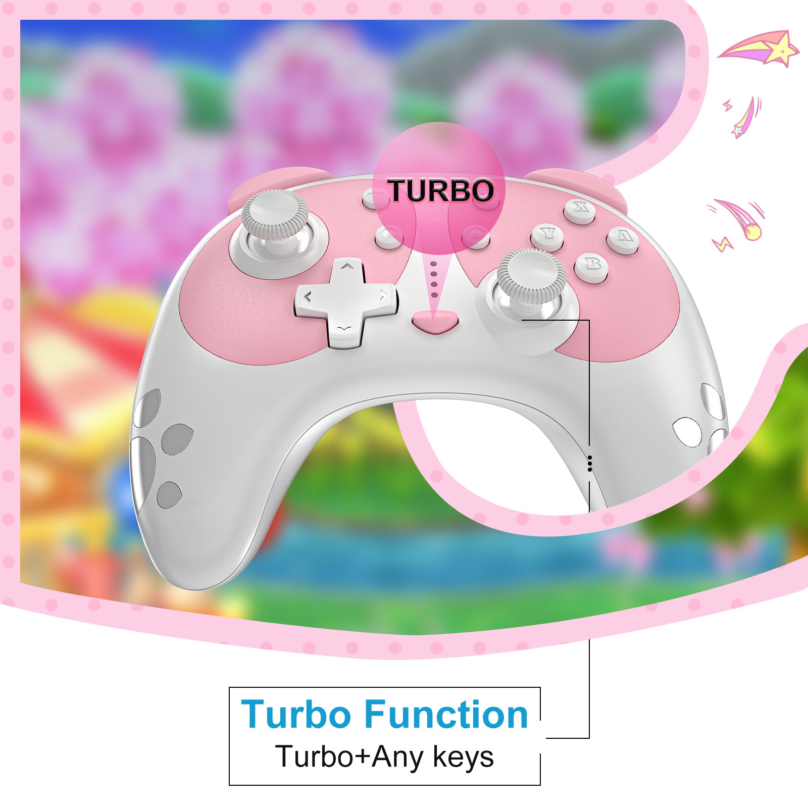 Wireless Controller for Nintendo Switch, STOGA Panda Cute Switch Pro Controller Compatible with Switch Lite/PC with NFC Wake-up Function, Support Motion Control Turbo Vibration
