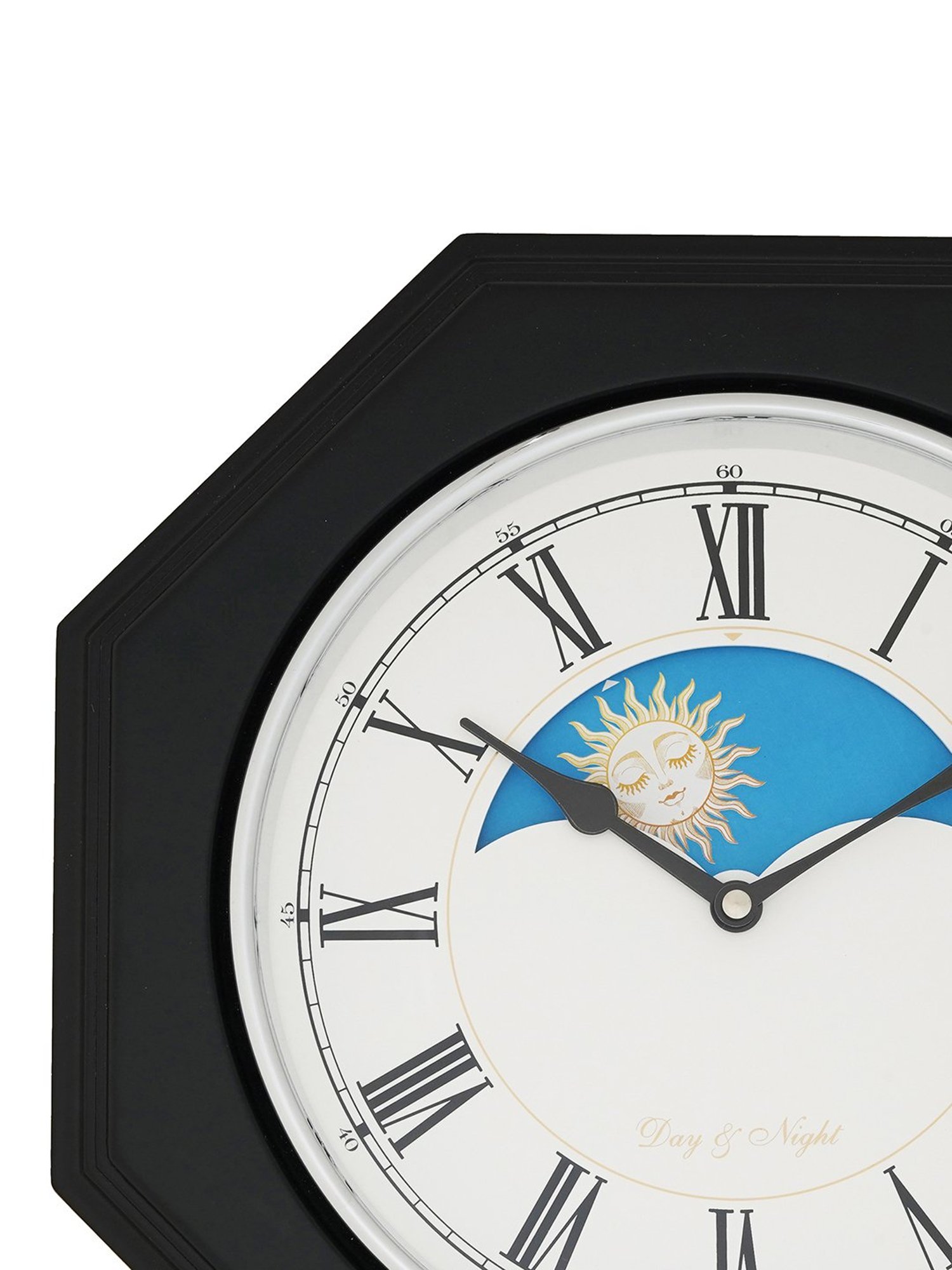 CHRONIKLE Octagon Black Wood Wall Clock