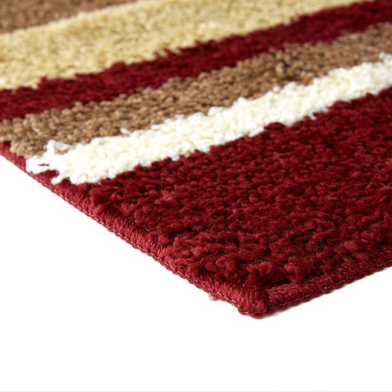 19.6"x31.5" Avalon Comfort Bath Mat Brick/Beige - Home Dynamix