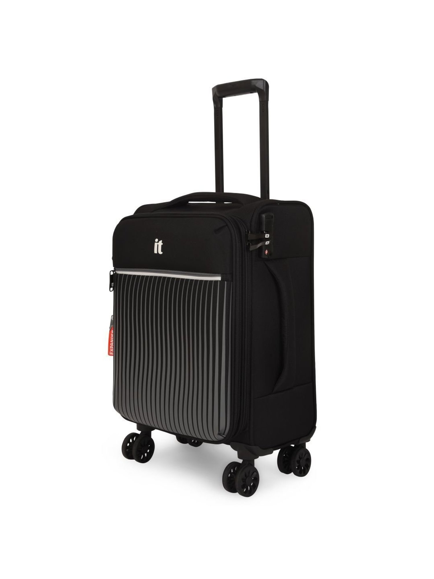 it luggage The Lite Black Cabin 20 inches Expandable Soft Case Luggage Trolley with TSA Lock