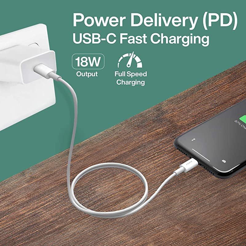 10ft USB C Charger 18W PD Fast Wall Charger for ipad ProNote 10 10+ Galaxy S20 Google Pixel 4 4LX LG V60 PD Fast Charging 10 Ft Braided Cord Phone Charger for Apple Devices