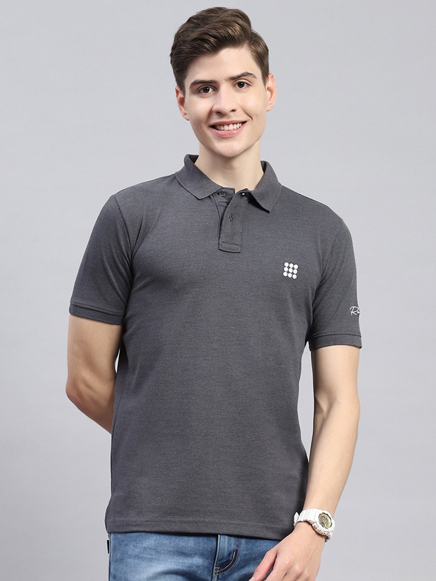 Rock.it Charcoal Smart Fit Polo T-Shirt