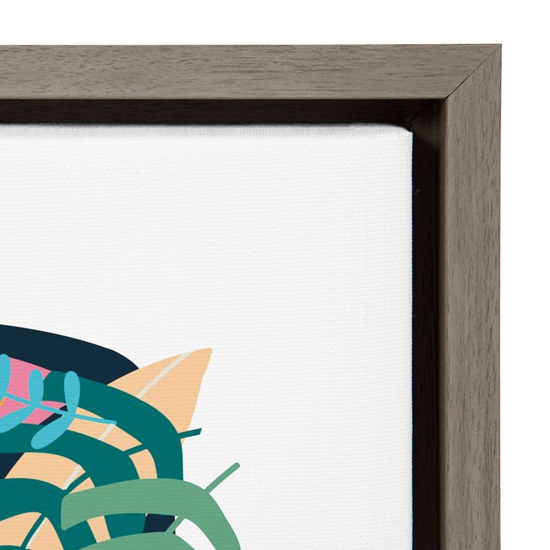 24" x 24" Sylvie Sloth Illo Framed Canvas Wall Art by Teju Reval Gray - Kate and Laurel