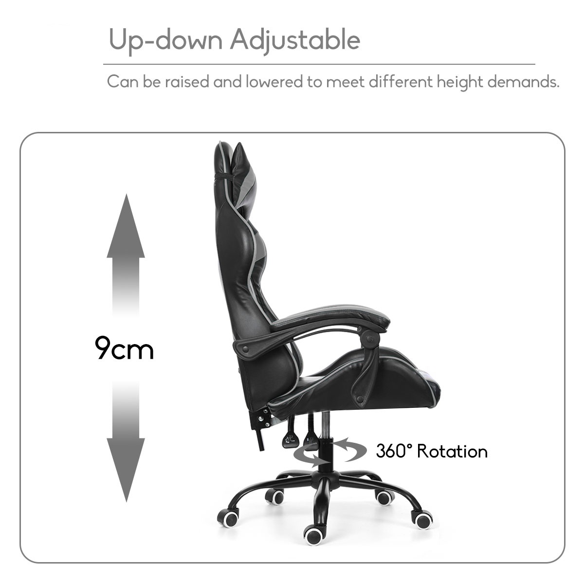 Executive Office Chair Racing Gaming Chair Leather Computer Recliner Swivel Lift