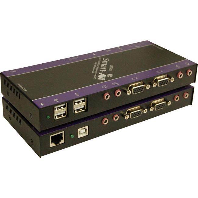 Smart AVI - UX-PROS - 4-port USB+VGA+Audio+RS-232/IR CAT5 Extender Kit (275ft/HDTV)