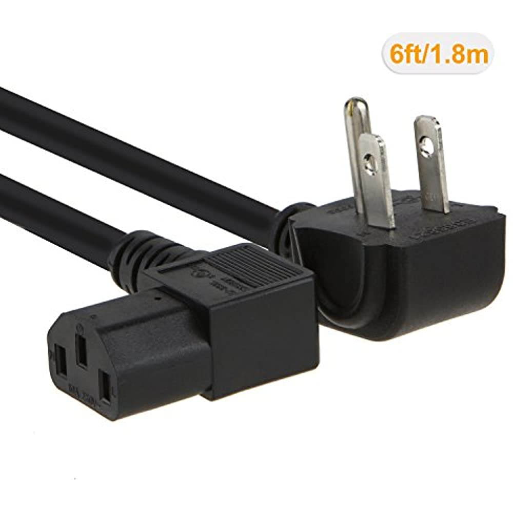 CableCreation 6 Feet 18 AWG Universal Power Cord for NEMA 5-15P Angle Type to IE