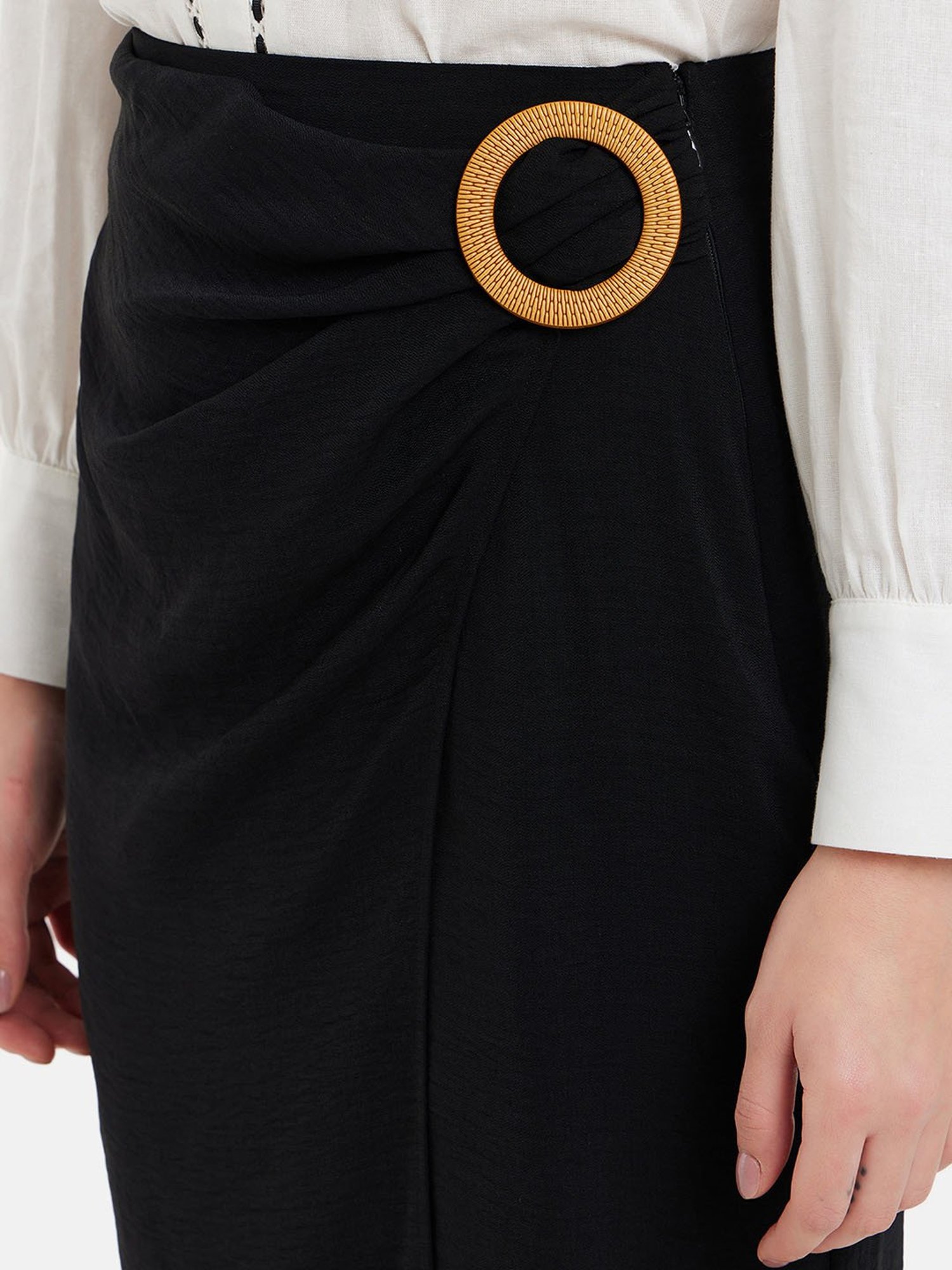 Belle Fille Sky Blue & Beige Printed Skirt