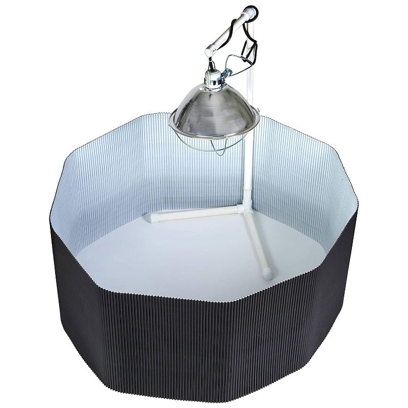 Little Giant Farm Chick/Chicken/Hen/Pullet Brooder Round Plastic Nesting Box Set Kit with Adjustable Stand, Black