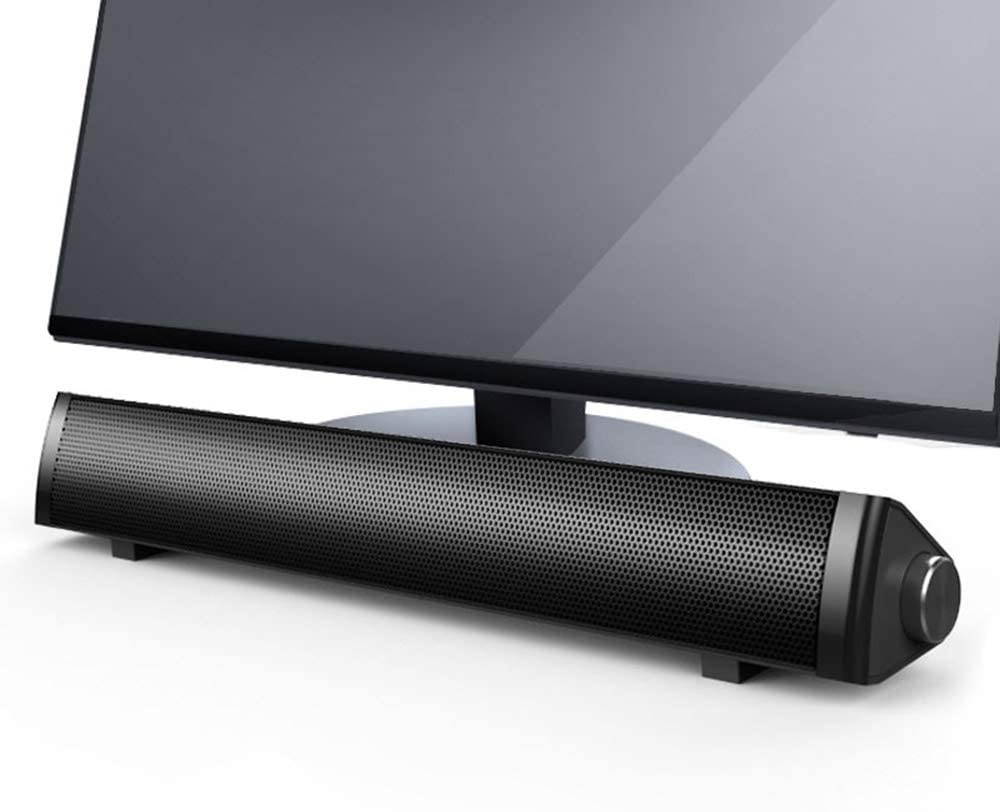 Docooler Speaker Bar Computer Speakers Wired Computer Sound Bar Stereo USB Powered Mini Long Soundbar Speaker w/HiFi Sound Rich Bass for TV PC Laptop