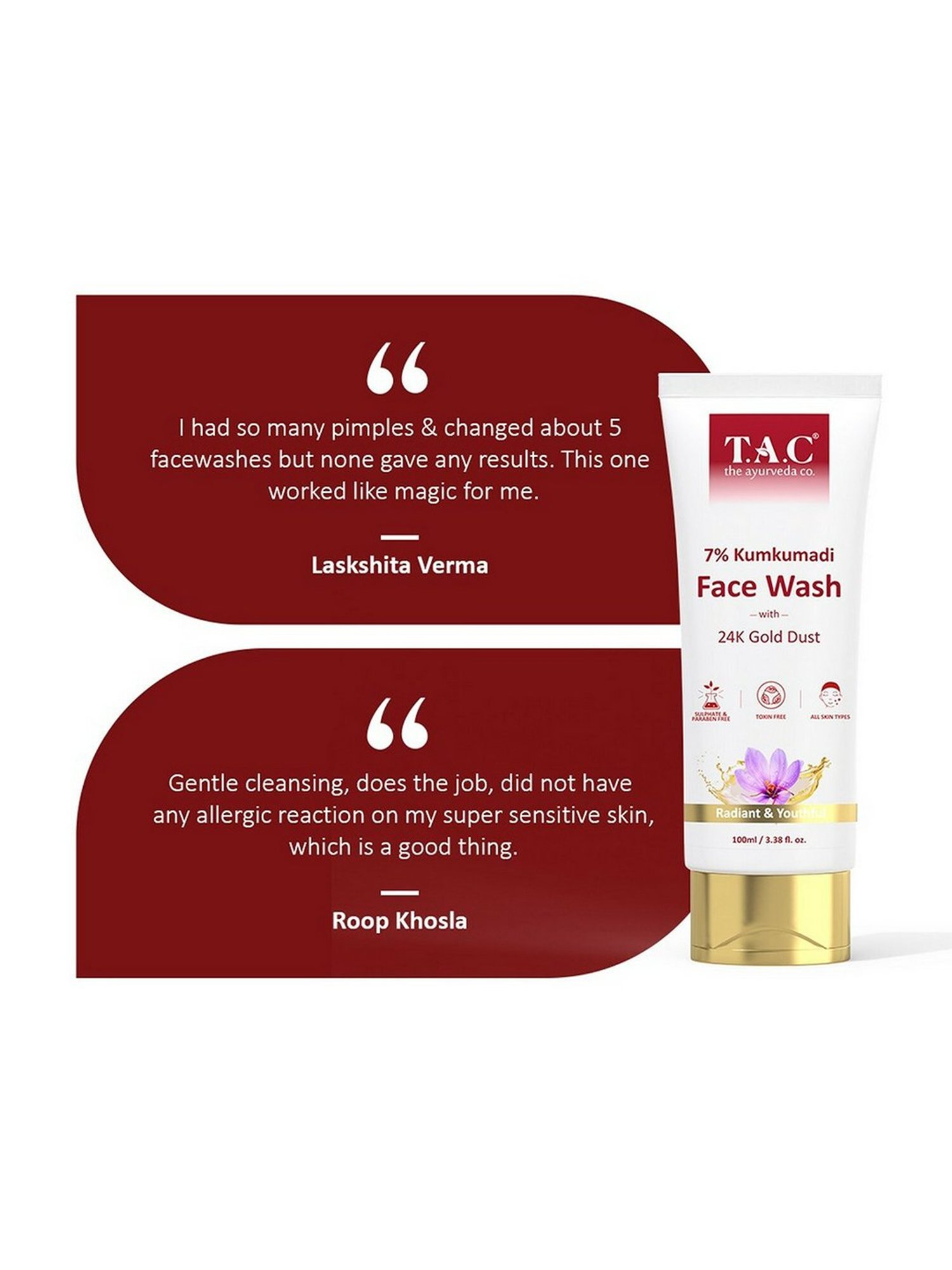 TAC - The Ayurveda Co. Kumkumadi Face Wash - 100 ml