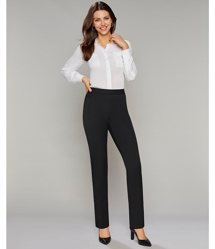 Investments Olivia Machine Washable Point Collar Neck Long Sleeve Button-Front Roll-Tab Utility Blouse