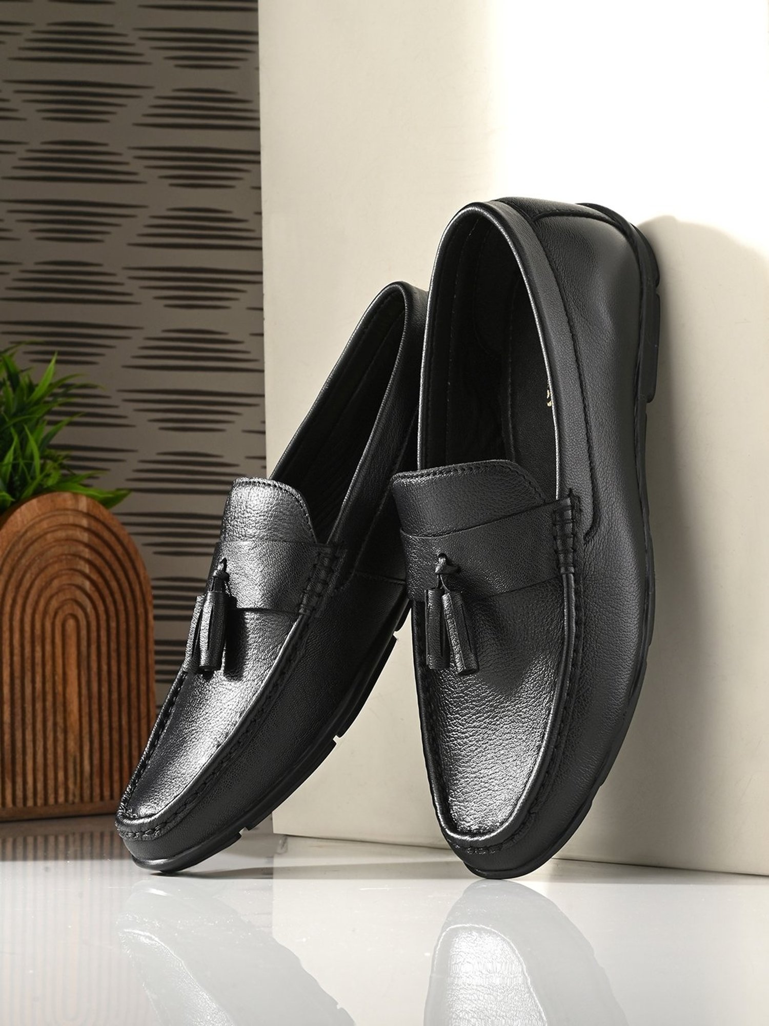 Clog London Men's Black Casual Moccasins