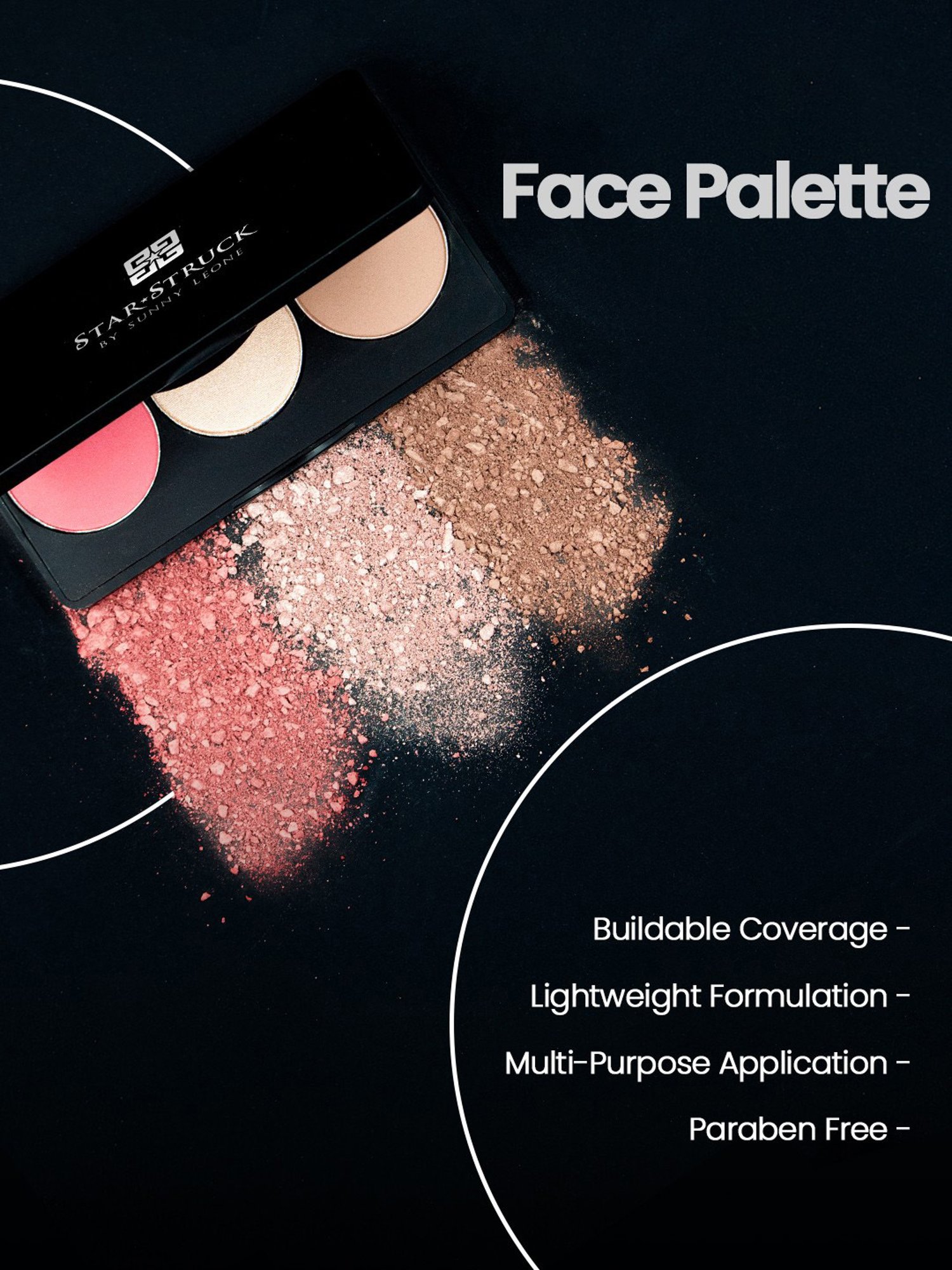 StarStruck By Sunny Leone Face Palette Pinkish - 12 gm