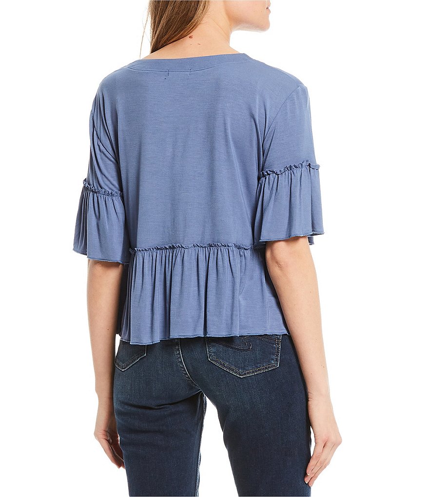 Originality Short Sleeve Boho Peplum Top