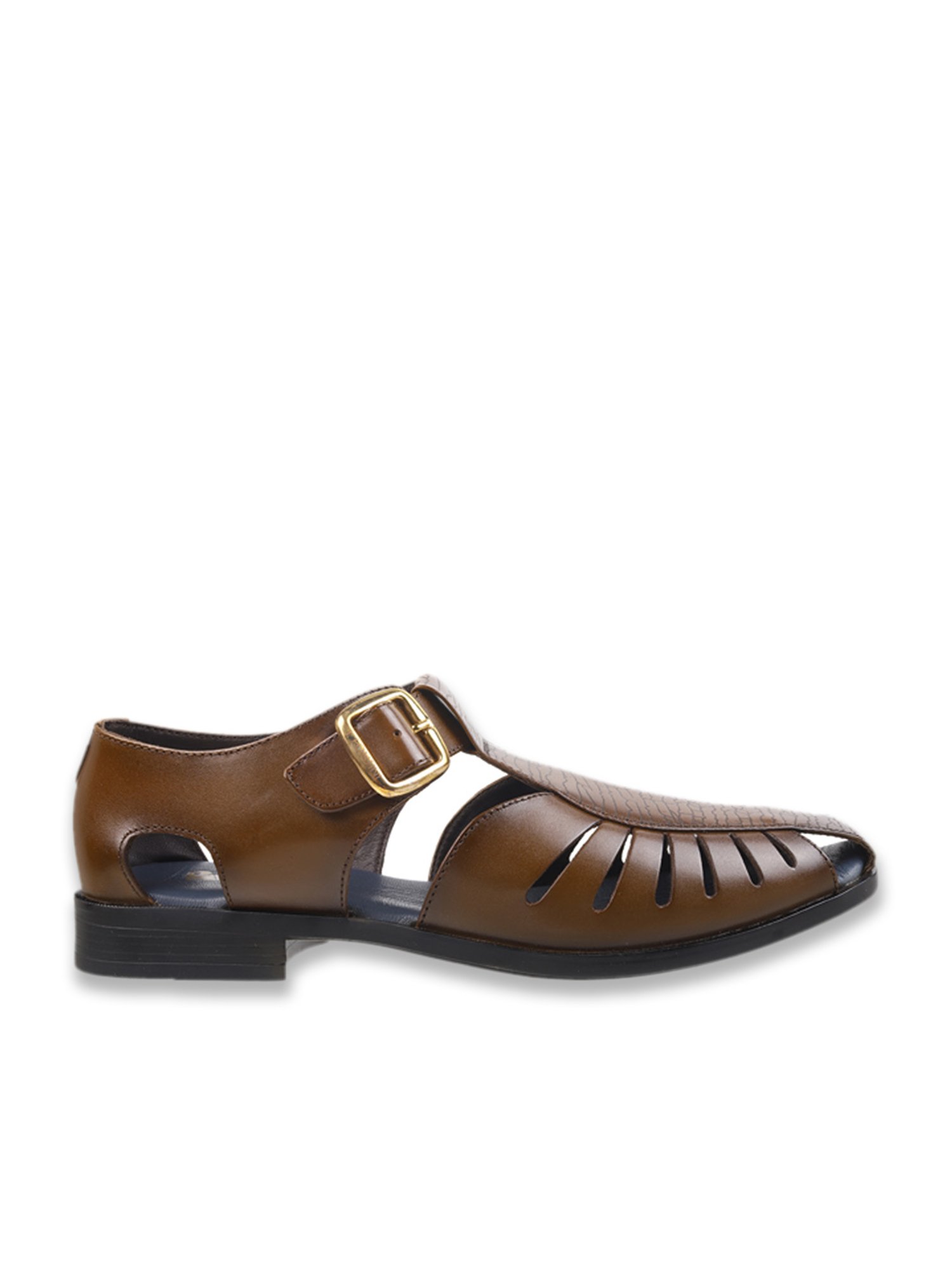 J.Fontini by Mochi Men's Tan Fisherman Sandals