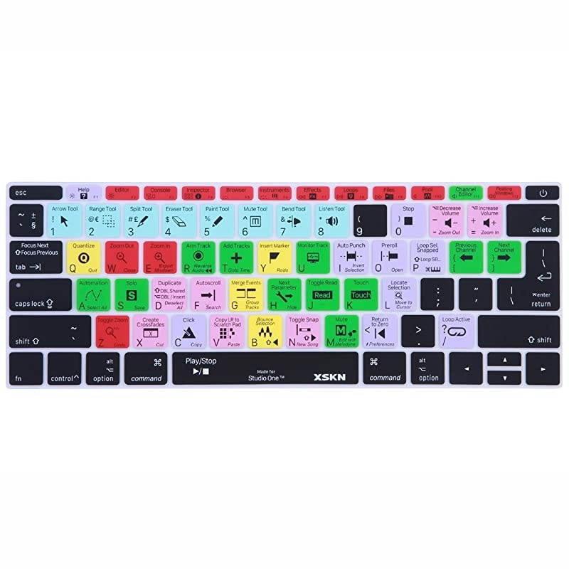 Shortcut Design Keyboard Skin Cover for New MacBook 12 (2015 Model A1534) and New MacBook Pro 13 (2016 Version A1708, No Touch Bar), US&EU Version (Studio One 3)