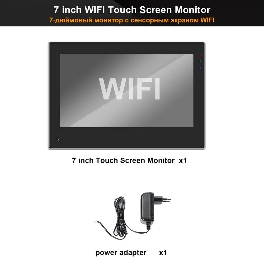 TUYA WIFI Intercoms IP Video Intercom 7 Inch Monitor Touch Screen Motion Detection Record Support  1080P 2 Doorbells  2 Cameras