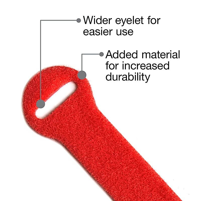 Storage SelfGripping Reusable Cable Ties Red 40 Pack 20 4 Straps 20 8 Straps Hook and Loop Cord and Wire Organizer for Computer PC and Desk Cable Management