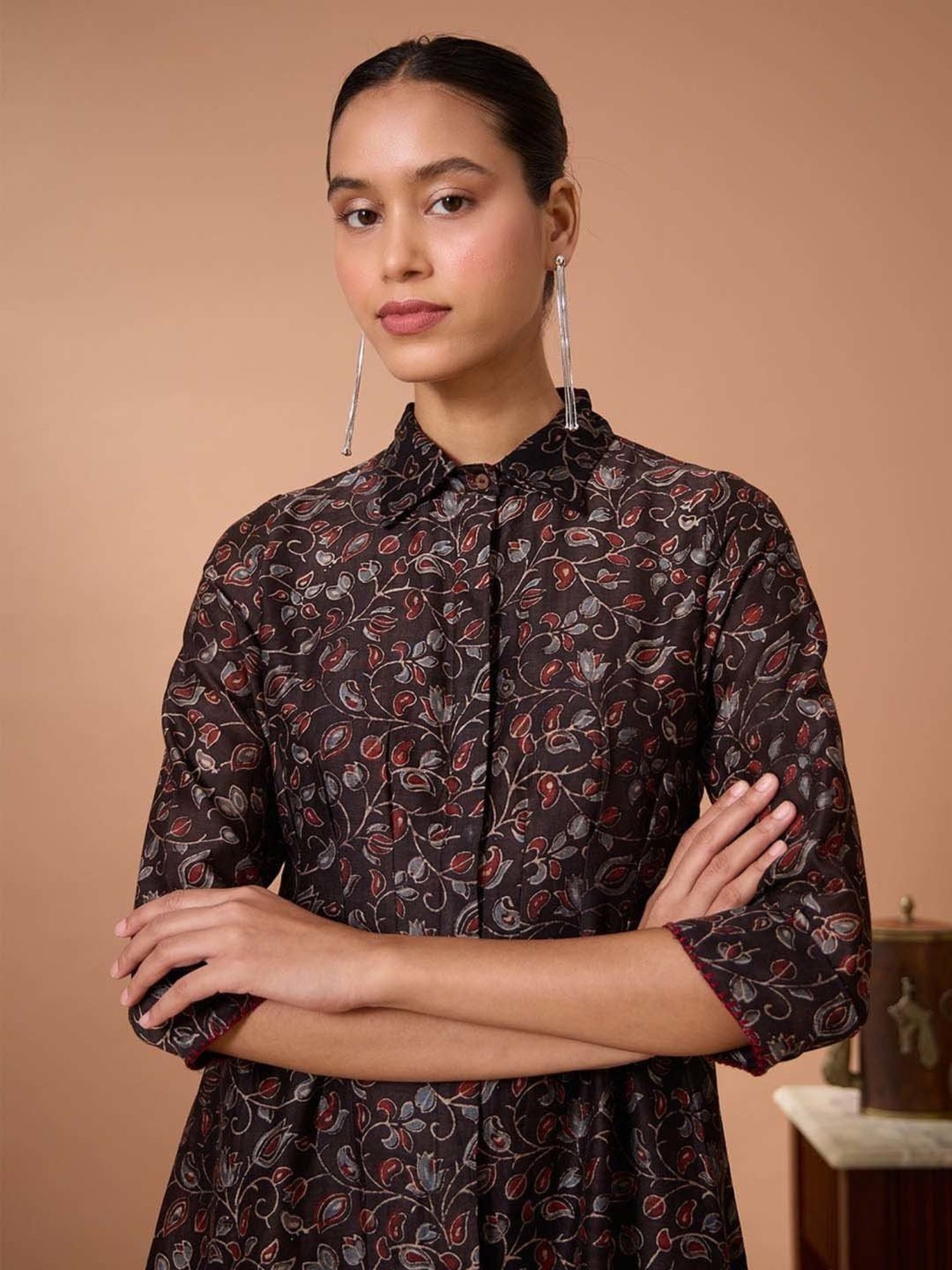 Saffron Threads Red Ethnic Dresses