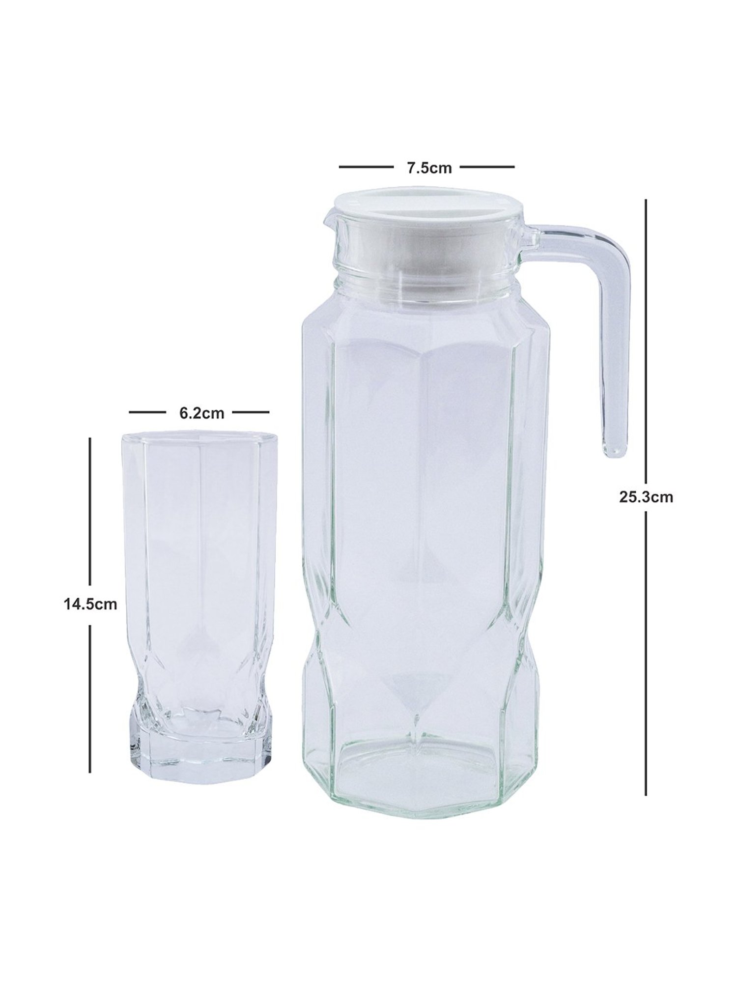 Luminarc Transparent Glass Everyday Glasses (310ml) with Jug (1300ml) - Set of 6