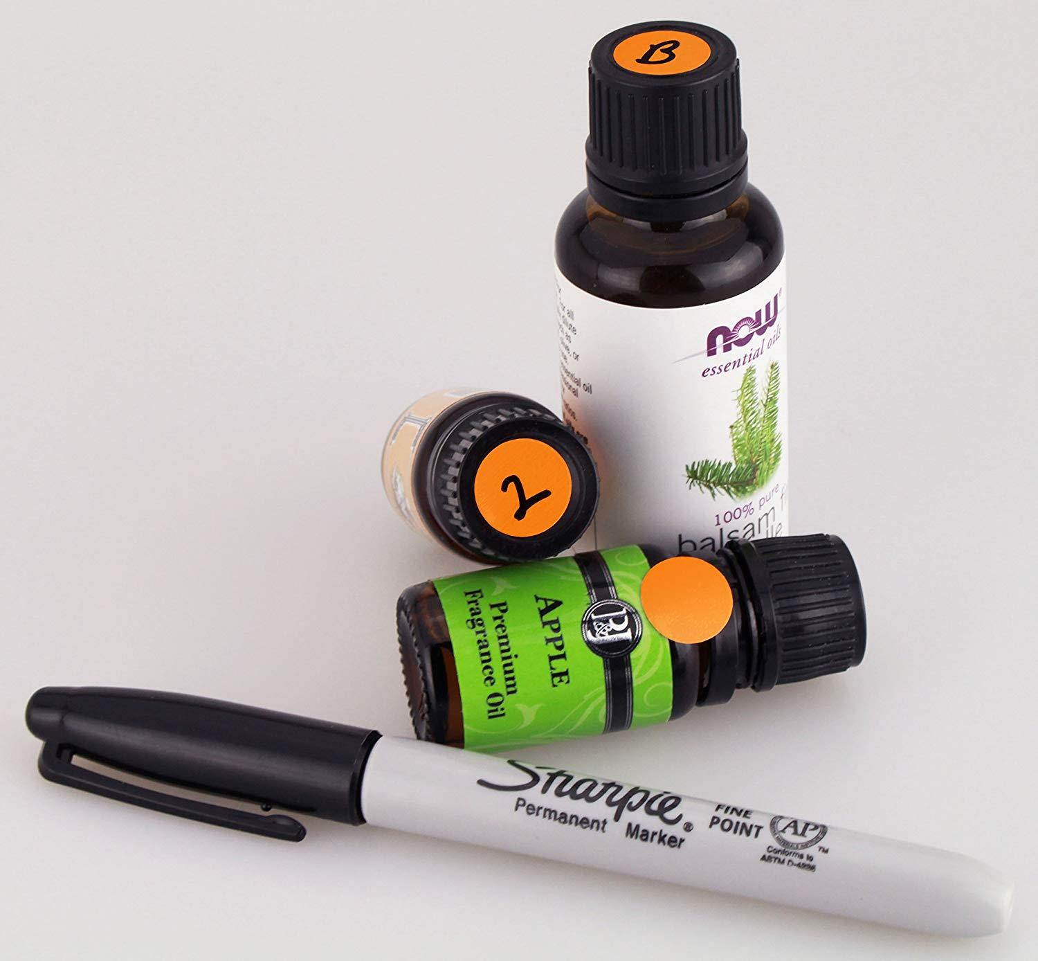 ChromaLabel 1/2 inch Color-Code Dot Labels on Sheets | 1,200/Pack (Orange)