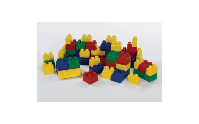 Edushape Colorful Flexible Soft Mini EduBlocks - 52 Pcs