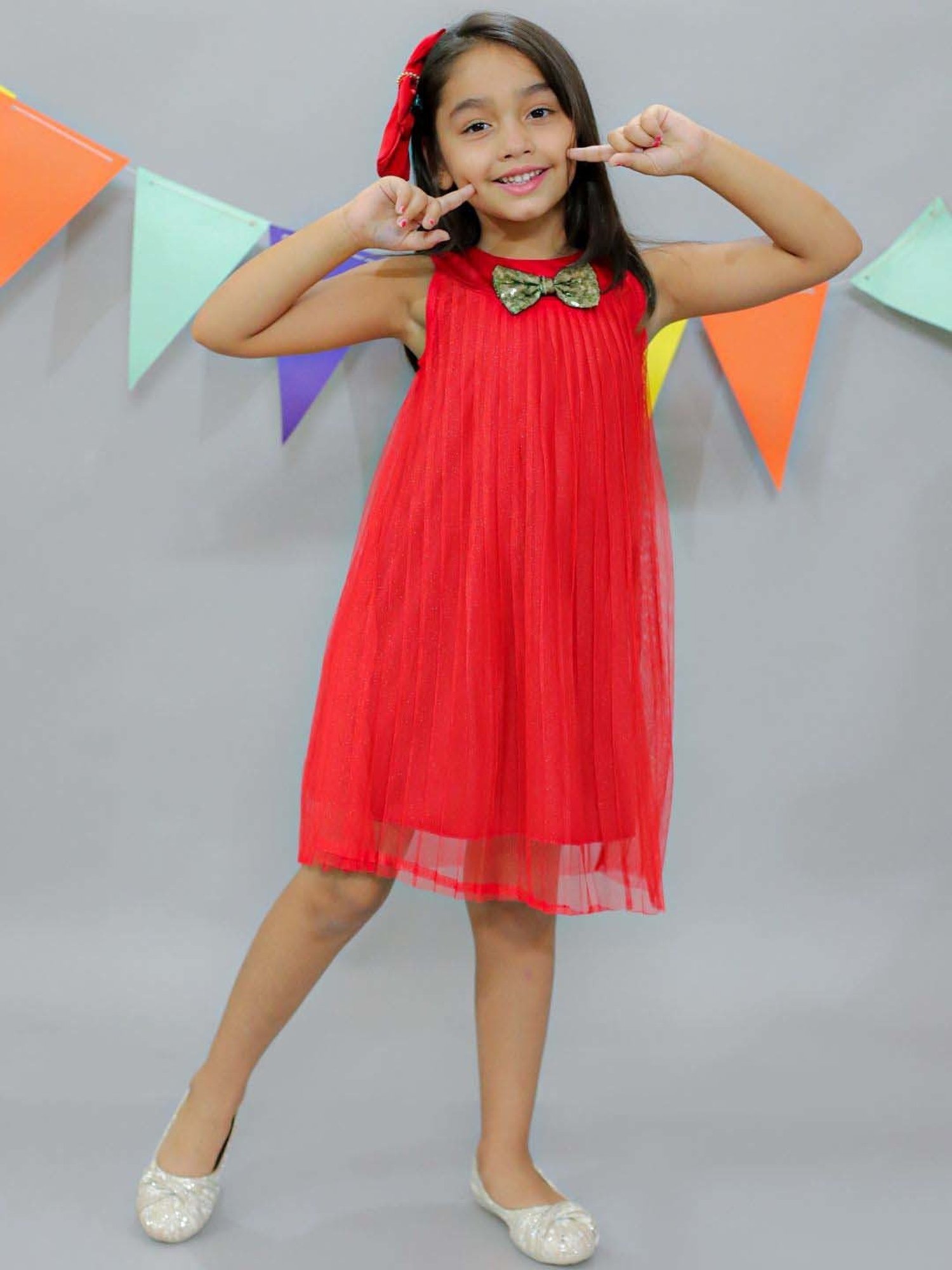 KidsDew Red Regular Fit Dress