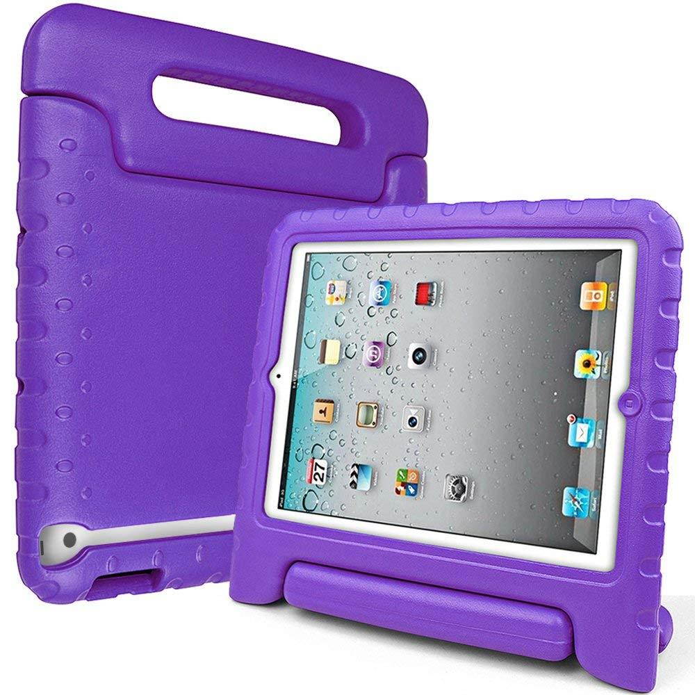 SIMPLEWAY iPad 2, iPad 3, iPad 4 Case, Lightweight Shockproof Convertible Carrying Handle Stand Kids Friendly Cover Compatible with Apple iPad 2, iPad 3rd Gen, iPad 4th Generation Tablet, Purple