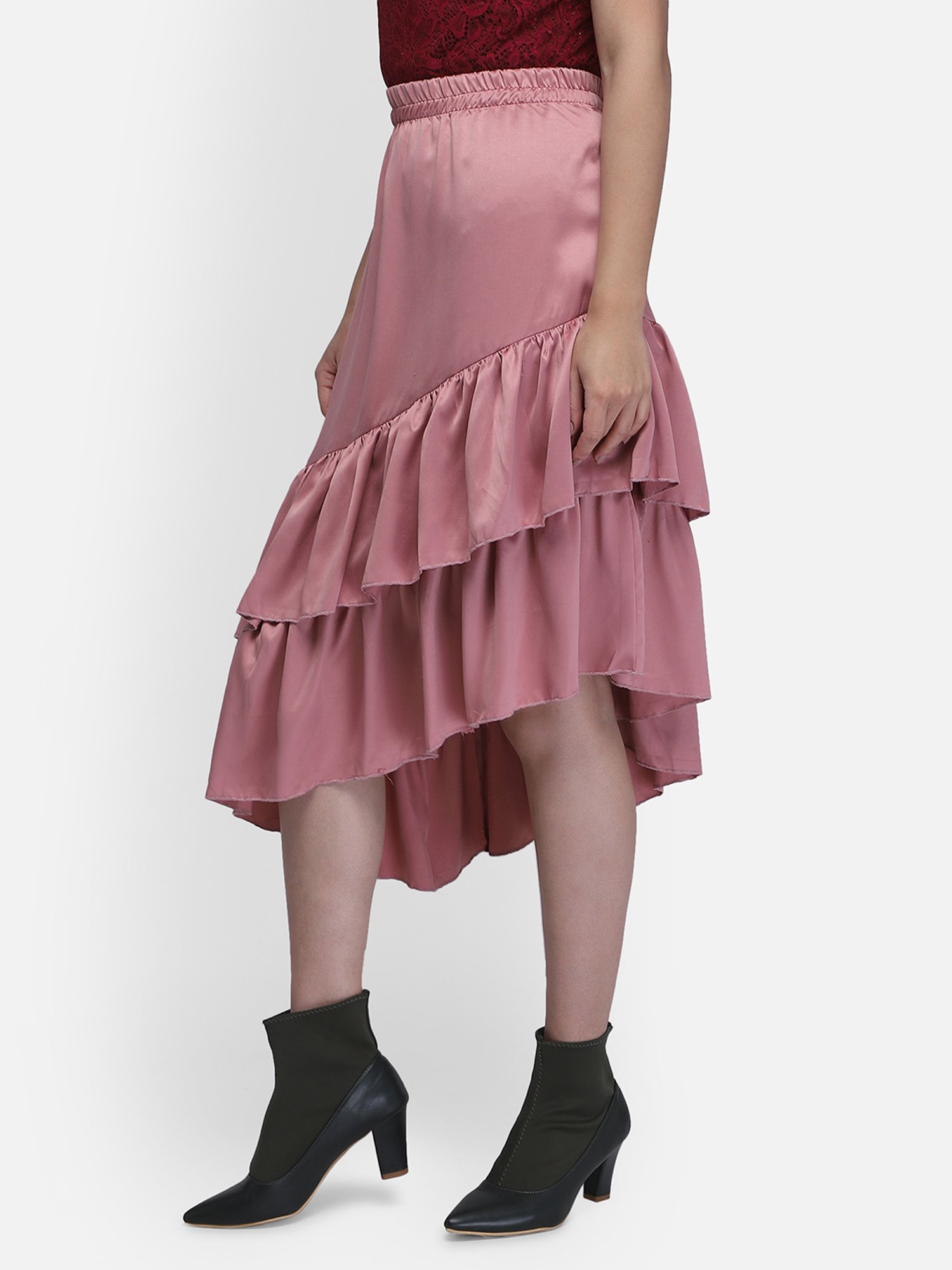 Smarty Pants Peach Below Knee Skirt