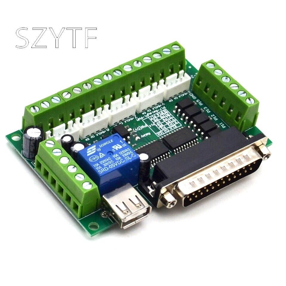 MACH3 engraving machine interface board 5 axis stepper motor driver with opto-isolated interface board cnc