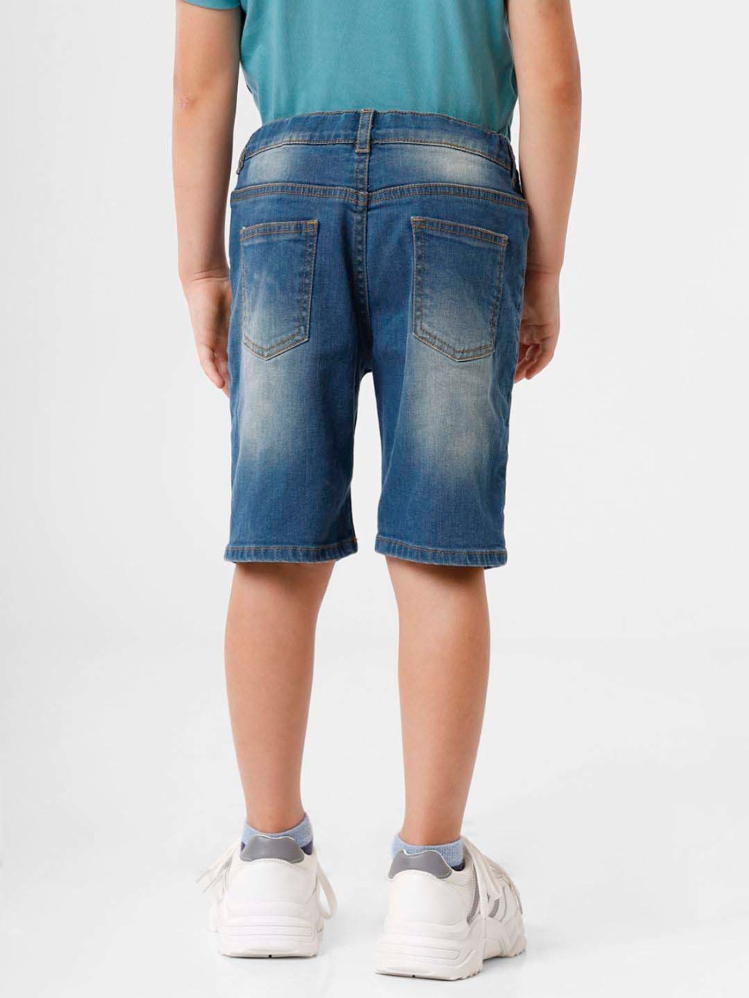 Kate & Oscar Kids Blue Cotton Washed Shorts
