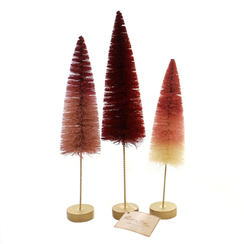 Valentine's Day 14.25" Valentine Ombre Trees Set / 3 Bottle Brush Village Accessory Bethany Lowe Designs, Inc.  -  Decorative Figurines