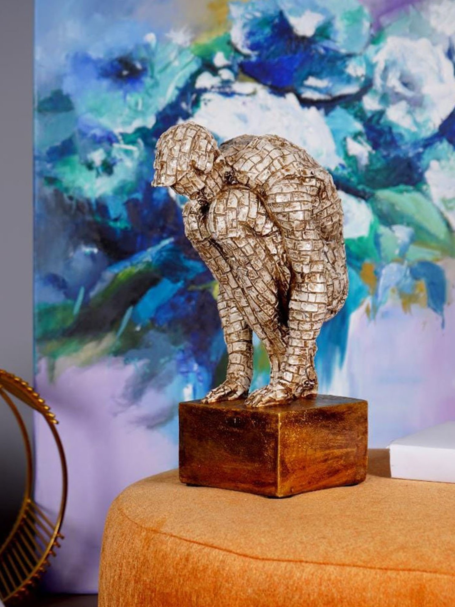 The Artment White Polyresin Surreal Bricked Man Table Accent